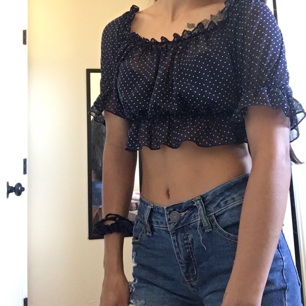 Polka dot crop top